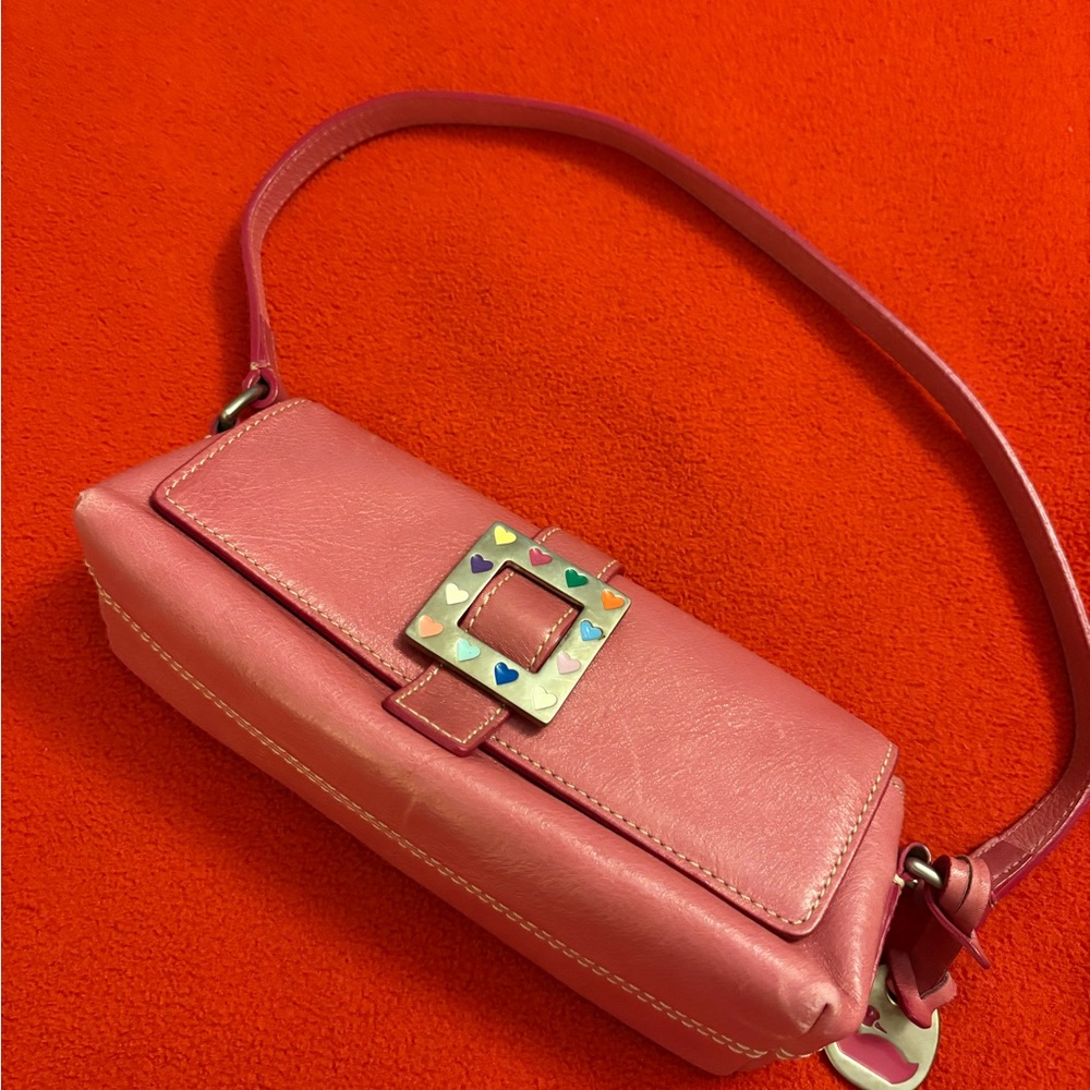Dooney & Bourke Pink Shoulder Bag with Heart Accents